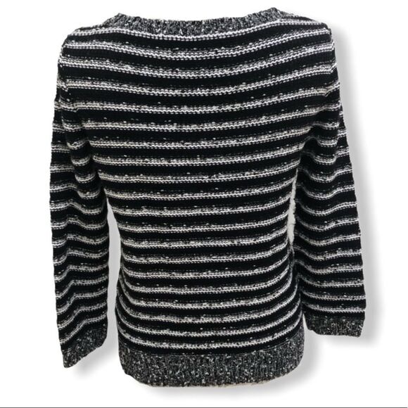LOFT Black and Blue Striped Sweater Size Small - Picture 2 of 6